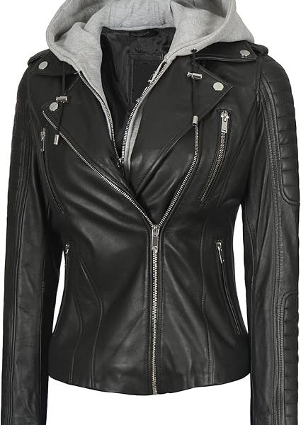Leather Jackets For Women With Removable Hood - Real Lambskin Leather Jacket Womens For Every Season