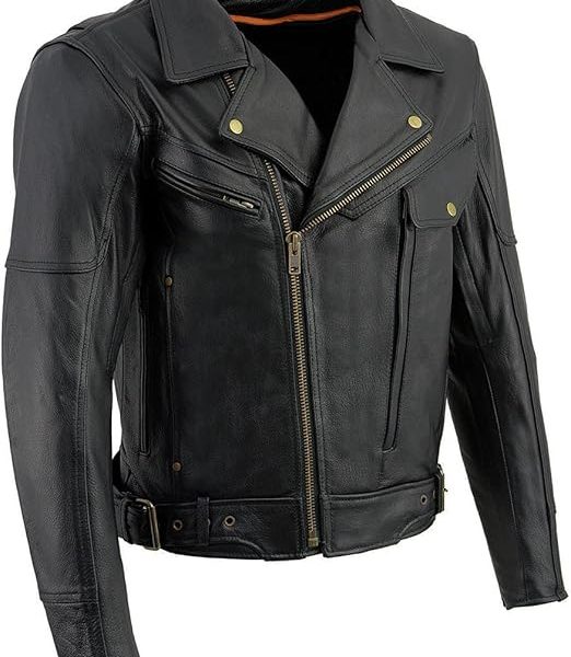 Men's The Legend Classic Black Premium Leather Motorcycle Jacket Quilted Liner